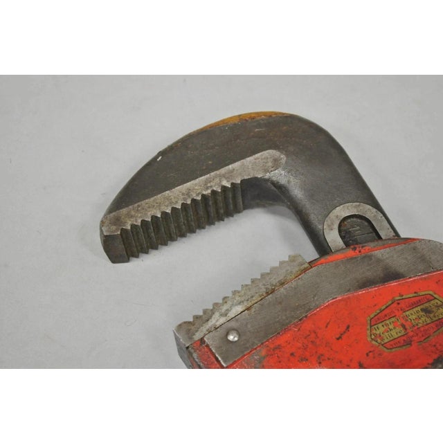 Vintage Ridgid 48 Heavy Duty Straight Plumbers Pipe Wrench 48" Red Cast Iron For Sale In Philadelphia - Image 6 of 10