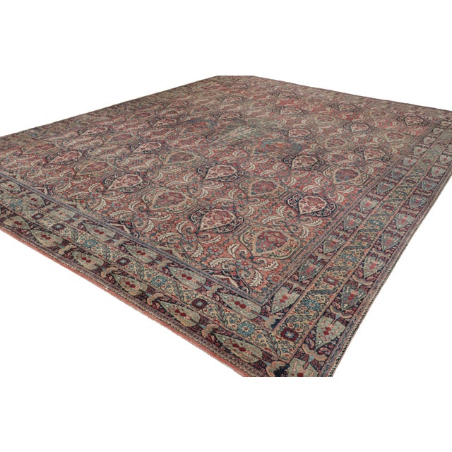 1910s Oversized Antique Kerman Lavar Rug in Red With Floral Patterns | Rug & Kilim For Sale - Image 5 of 7