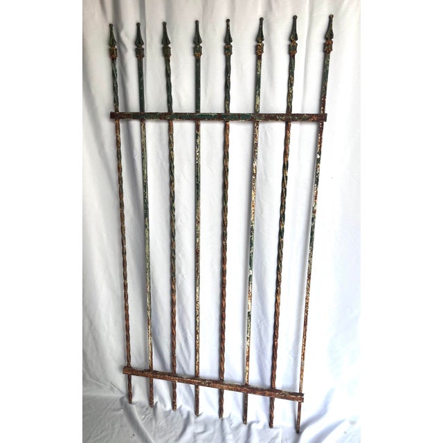 Rustic Vintage Wrought Iron Gate For Sale - Image 3 of 17