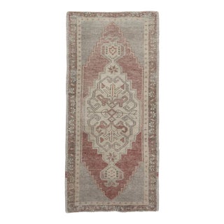 Oriental Hand Knotted Vintage Turkish Mini Rug 1'9" x 3'8" For Sale