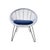 Mid 20th Century 1960's Italian Web Chair With Hairpin Legs & Sunbrella Cushion For Sale - Image 5 of 6