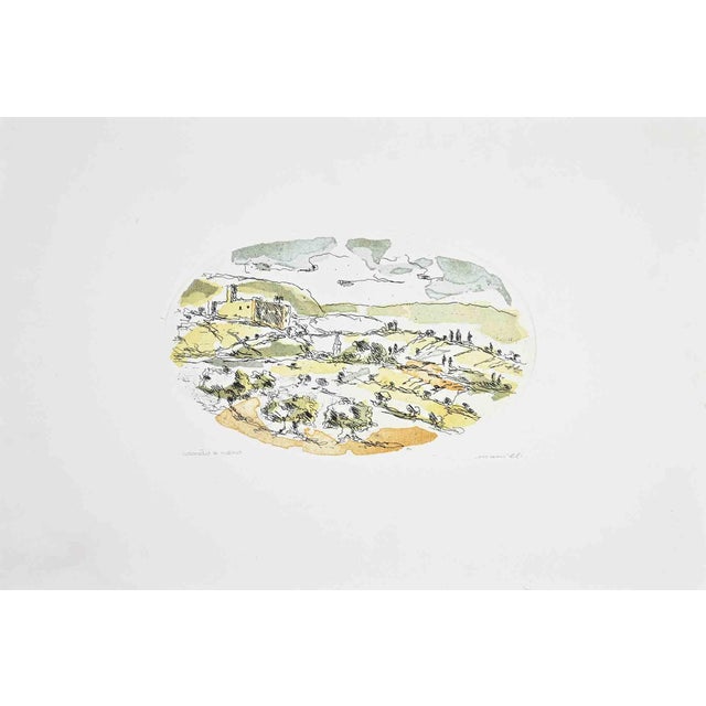 Franco Marzilli, Landscape, Lithograph, 1980s, Lithograph For Sale