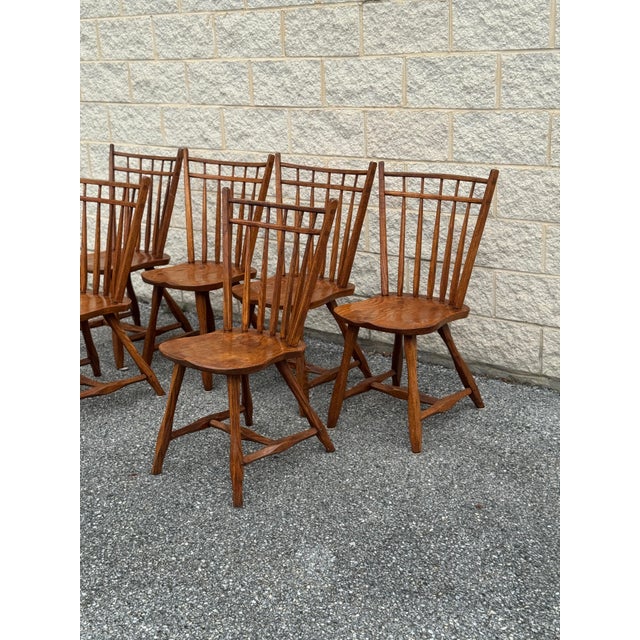 Vintage Windsor Style Dining Chairs by Hunt Furniture - Set of Six For Sale In Philadelphia - Image 6 of 10