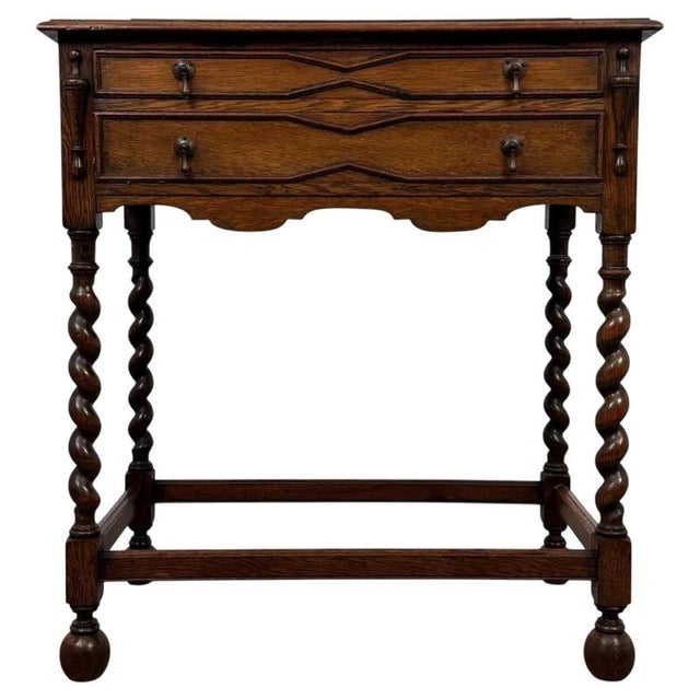 Early 20th Century Antique English Jacobean Revival Oak Side Table For Sale - Image 12 of 12