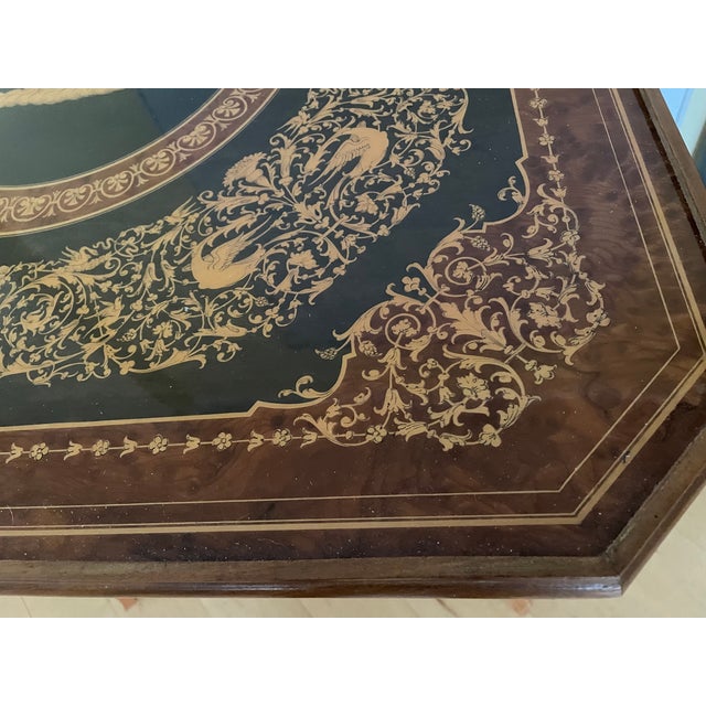 1960s Hollywood Regency Inlaid Gaming Table, Italy, 1960s For Sale - Image 5 of 16