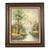 Bob Ross Style Original Signed Lakeside Mountain Landscape Oil Painting in Carved Wood Frame For Sale