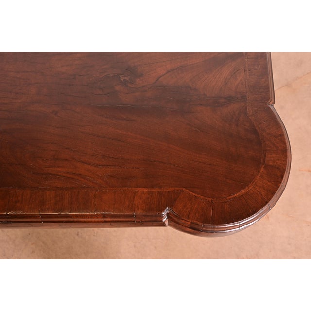 19th Century Antique Queen Anne Burl Wood Extension Dining Table, Newly Refinished For Sale - Image 10 of 14