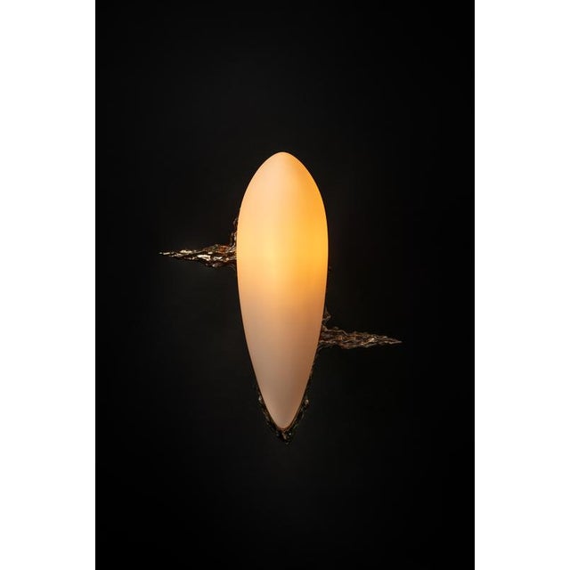 Metal Small LV-426 Sconce in Patinated Cast Bronze by William Guillon For Sale - Image 7 of 18