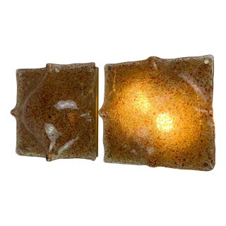 Murano Glass Ceiling Lamps, 1970s, Set of 2 For Sale