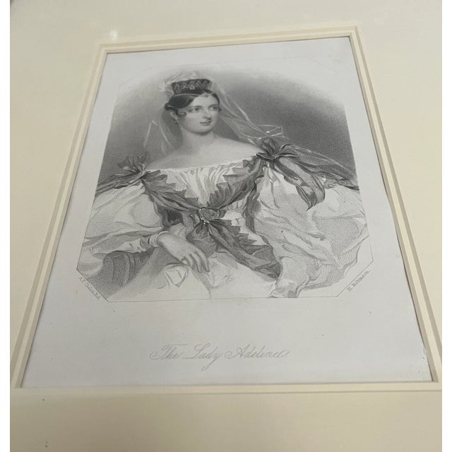 English Mid 1800s Original Copper Engraving the Lady Adeline For Sale - Image 3 of 13