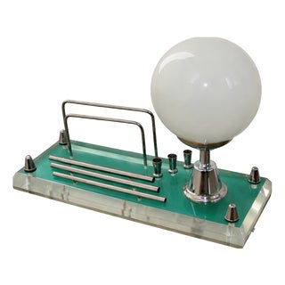 Lamp in Acrylic, Metal, and Glass with Storage Compartment, 1970s For Sale