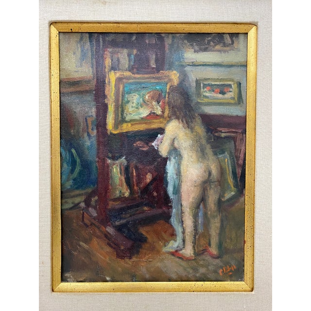 Robert Philipp "Corner of My Studio" Original Painting c.1968 Original oil on canvas. Dimensions 12" x 16". The frame...