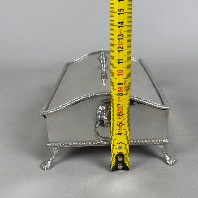 Antique Inkwell Writing Desk in Silver Plated Metal from Leoni W.T. & Co For Sale - Image 13 of 14