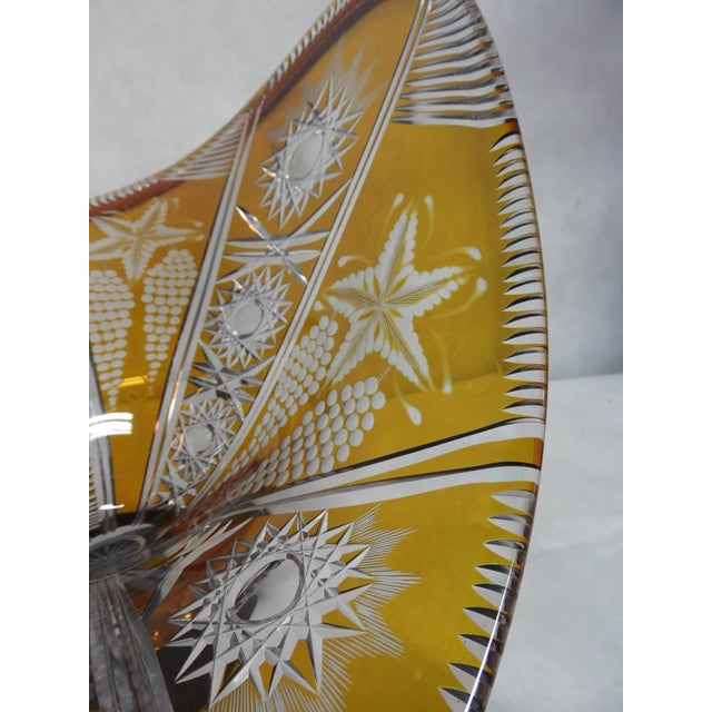 Bohemian Cut Crystal Centerpiece on Silver Base, 1980s For Sale - Image 9 of 13