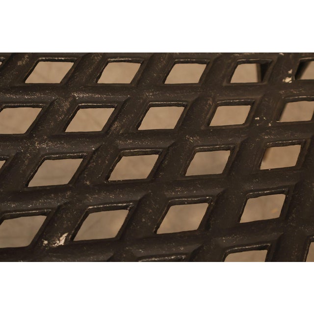 Cast Aluminum Garden Bench With Ornate Lattice Back For Sale - Image 15 of 18
