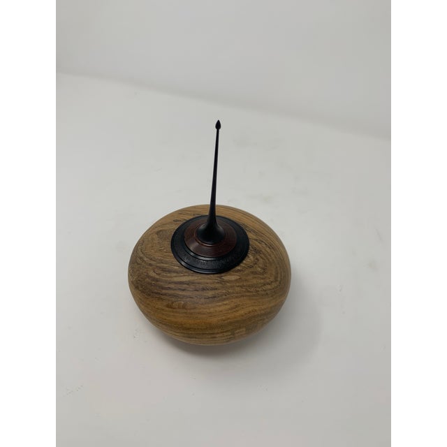 Vintage Wooden Vessel With Pointed Lid For Sale In New York - Image 6 of 11