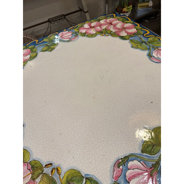 Vintage Italian Floral Concrete Table Top Only For Sale - Image 9 of 10