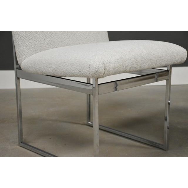 Metal 1960s Milo Baughman White and Chrome Dining Chairs - Set of 6 For Sale - Image 7 of 10