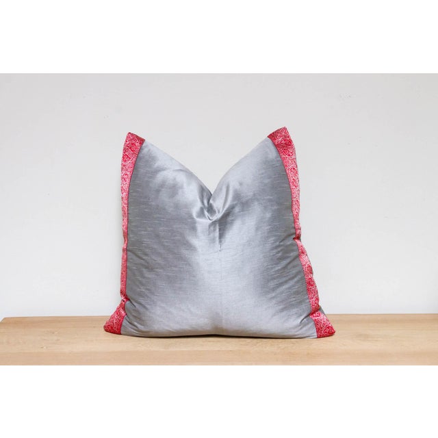 Indian Star Dust Festive Silk Euro Pillow Cover For Sale - Image 3 of 7