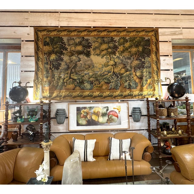 Monumental French Aubusson-Style Verdure Tapestry by Les Tapisseries d’Halluin For Sale - Image 11 of 18