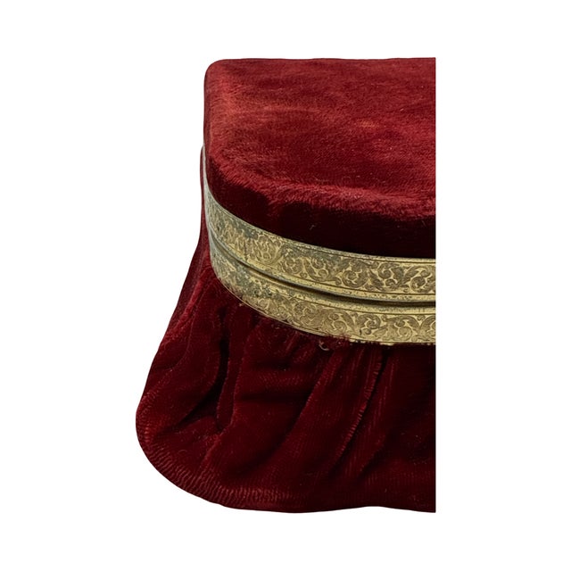Antique French Red Velvet Jewelry Casket For Sale - Image 9 of 16