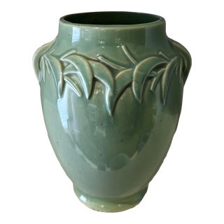 Vintage McCoy Pottery, Green Urn/Vase For Sale
