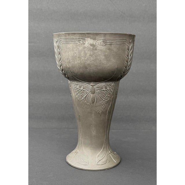 Art Nouveau Signed Kayserzinn Art Nouveau Vase Designed by Hugo Leven. For Sale - Image 3 of 12