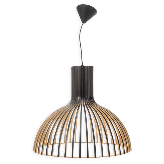 Mid-Century Modern Late 20th Century Victo 4250 by Secto Design Contemporary Scandinavian Hanging Wood Light Fixture For Sale - Image 3 of 9