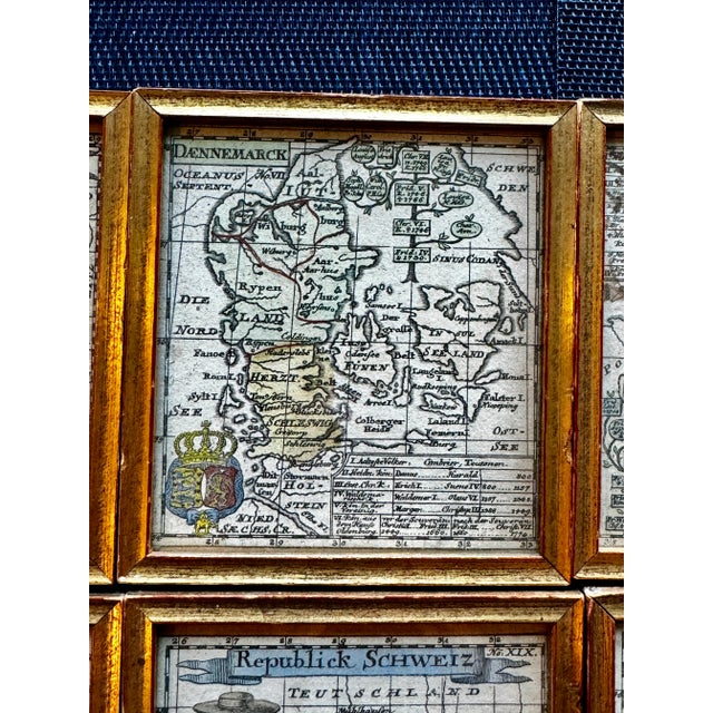 Wood A Variety of Eleven Wonderful Old Maps, Framed For Sale - Image 7 of 12
