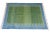 Handmade Cotton Rug, Green with Blue Geometric Border and Cream Fringe 4'x6' For Sale - Image 6 of 7