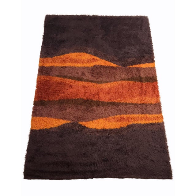 Textile Mid-Century Rya Rug in Wool from Svängsta Mattväveri, Sweden, 1970s For Sale - Image 7 of 7