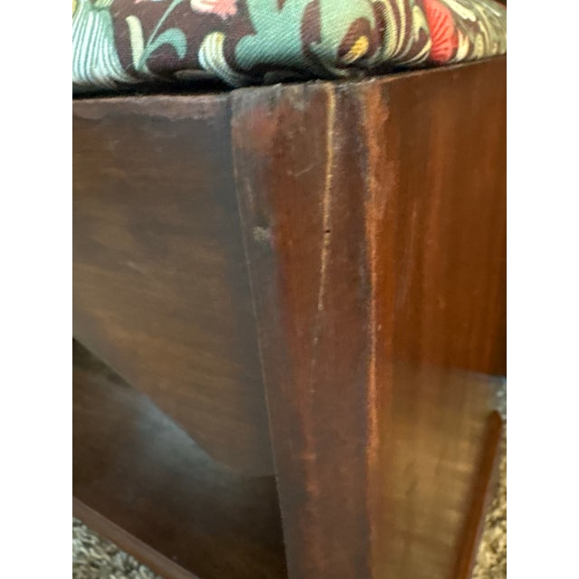 Art Deco Wood Vanity Bench With William Morris Golden Lily Upholstery For Sale - Image 12 of 12