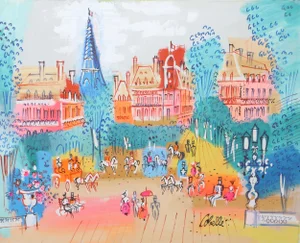 Eiffel Tower, Charles Cobelle Acrylic on Canvas Painting