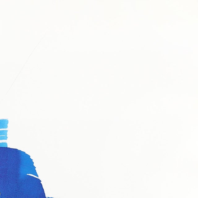 Contemporary The Blue Dress 18 - Minimalist Figurative Ink Painting on Paper Original Artwork by Bettina Mauel For Sale - Image 3 of 6