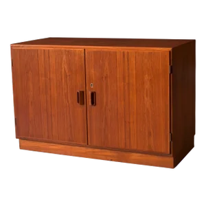 Vintage Danish Teak Locking Storage Cabinet Credenza by Børge Mogensen