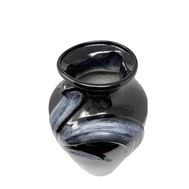 Vintage Harris Potteries Chicago Black & Pewter Art Deco Revival Vase For Sale - Image 14 of 18