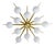 21st Century Star Satin Brass Glossy White Murano Flush Mount by Fabio LTD For Sale