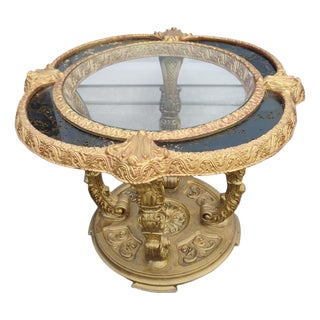 Elevate Your Living Space With This Breathtaking & Unique Baroque-Style Ornate Side Table 1940s For Sale