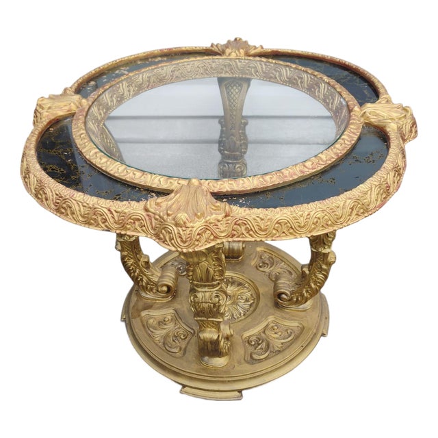 Elevate Your Living Space With This Breathtaking & Unique Baroque-Style Ornate Side Table 1940s For Sale