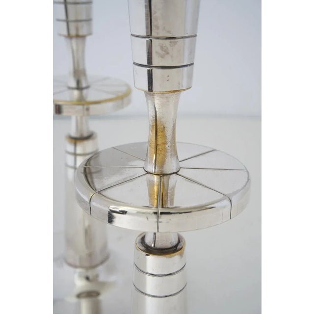 Silverplate Candlesticks Tommi Parzinger - A Pair For Sale - Image 11 of 17
