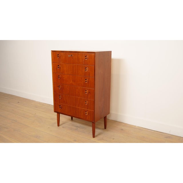 Vintage Chest of Drawers in Teak, 1950s For Sale - Image 3 of 12