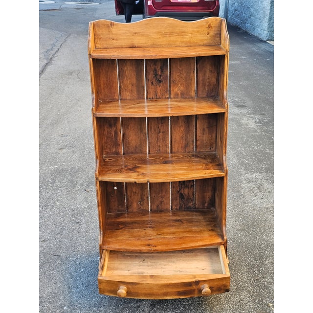 American Primitive Waterfall Rustic Pine Bookcase For Sale - Image 14 of 14