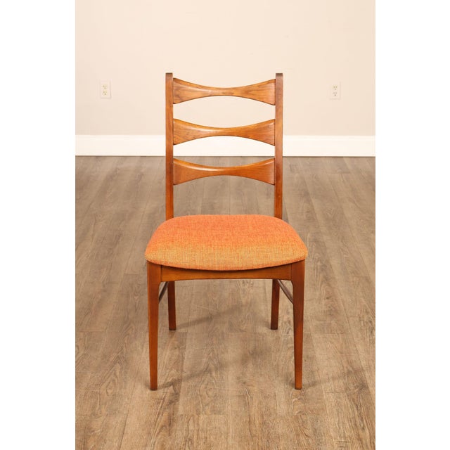 Lane Rhythm Mid Century Modern Set Of Six Walnut Dining Chairs For Sale - Image 12 of 18