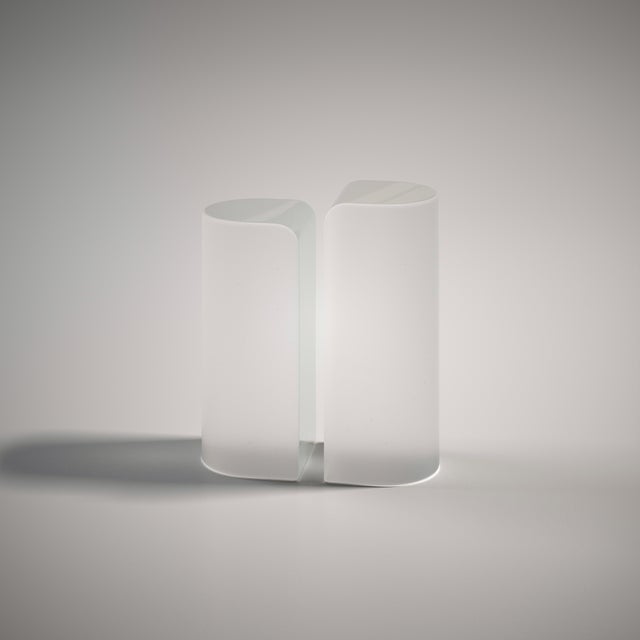 Contemporary Olaf Green Polished and Etched Cast Glass Sculptural Side Table by Fred&Juul For Sale - Image 3 of 7