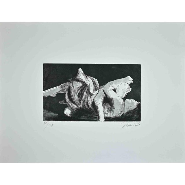Lovers II is an original etching, realized by Giacomo Manzù in 1970. Hand Signed. numbered, Edition of 31/125 prints. Very...