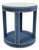 Hollywood Regency Blue Velvet & Brass Studded Side Table For Sale