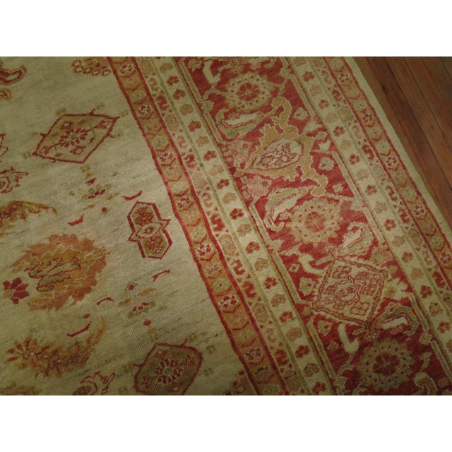 Late 19th Century Antique Ivory Sultanabad Persian Carpet - 11'8" x 14'8" For Sale - Image 5 of 18