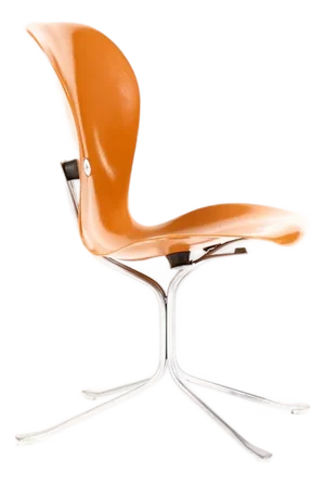 Mid Century Vintage Space Age Ion Chair — Gideon Kramer Attributed — Orange Fiberglass