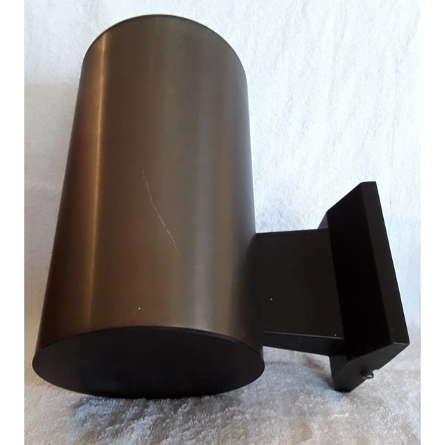 German Cylindrical Brown Anodized and Satin Aluminum Wall Lamp from Hoffmeister, 1980s For Sale - Image 3 of 6