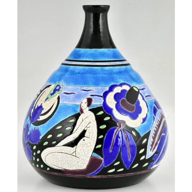 Art Deco Vase in Ceramic, 1925 For Sale - Image 6 of 13